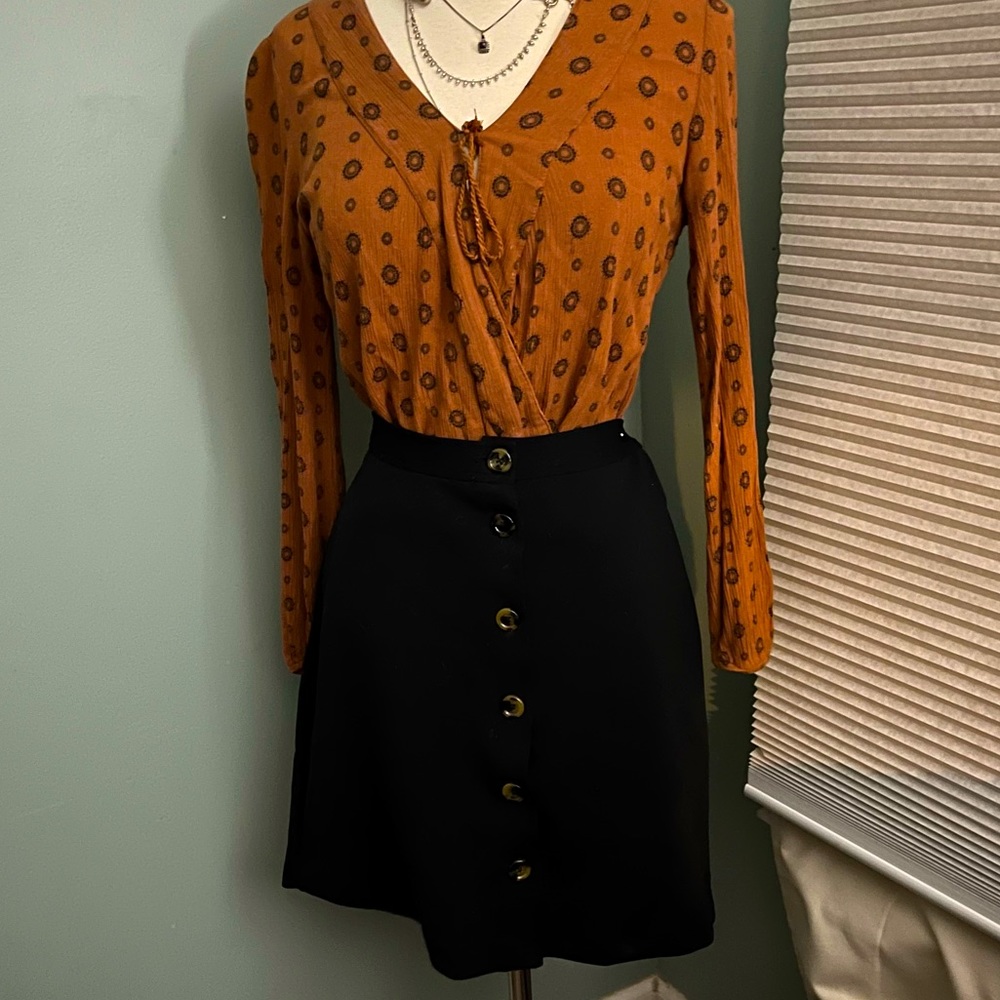 A-Line Button-Up Skirt
